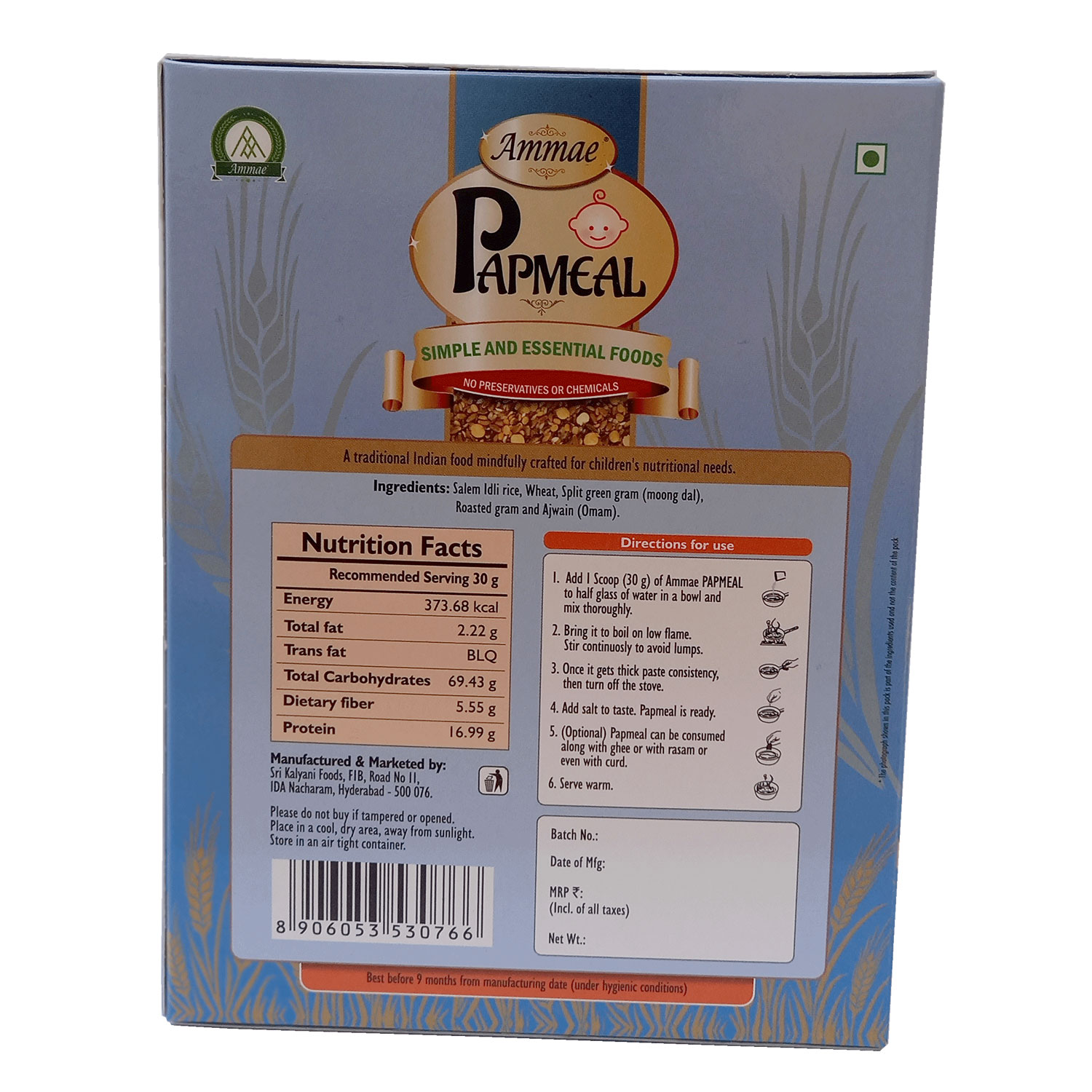 Instant Mix for Babies | Ammae Papmeal Baby Porridge mix