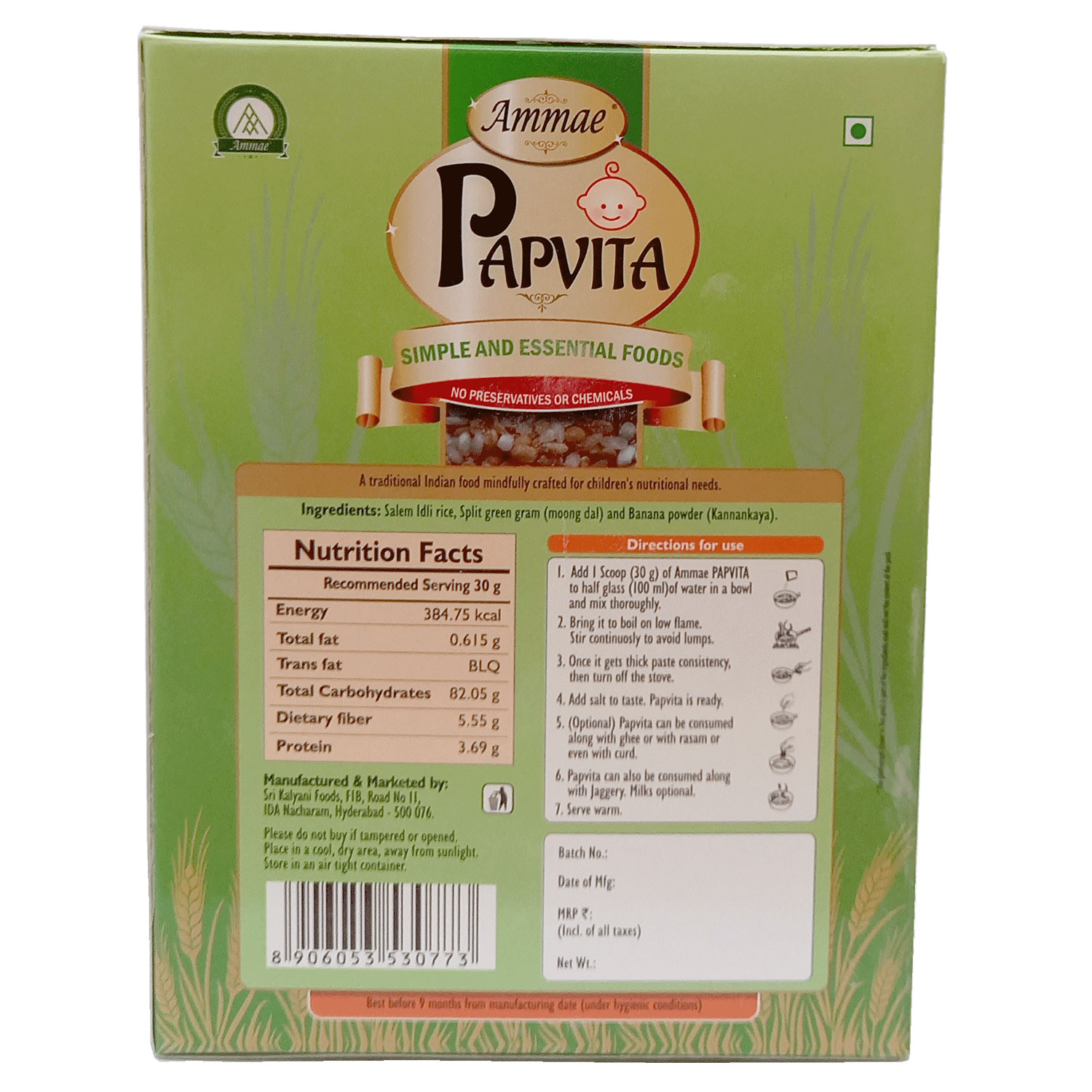 Instant Mix for Babies | Ammae Papvita Baby Porridge mix